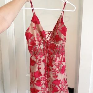 Tobi red lace up dress!
